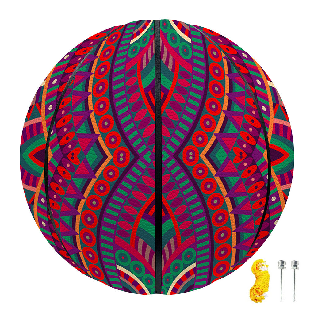 Red Tribal Ethnic Mandala Print Basketball