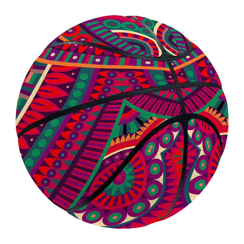 Red Tribal Ethnic Mandala Print Basketball