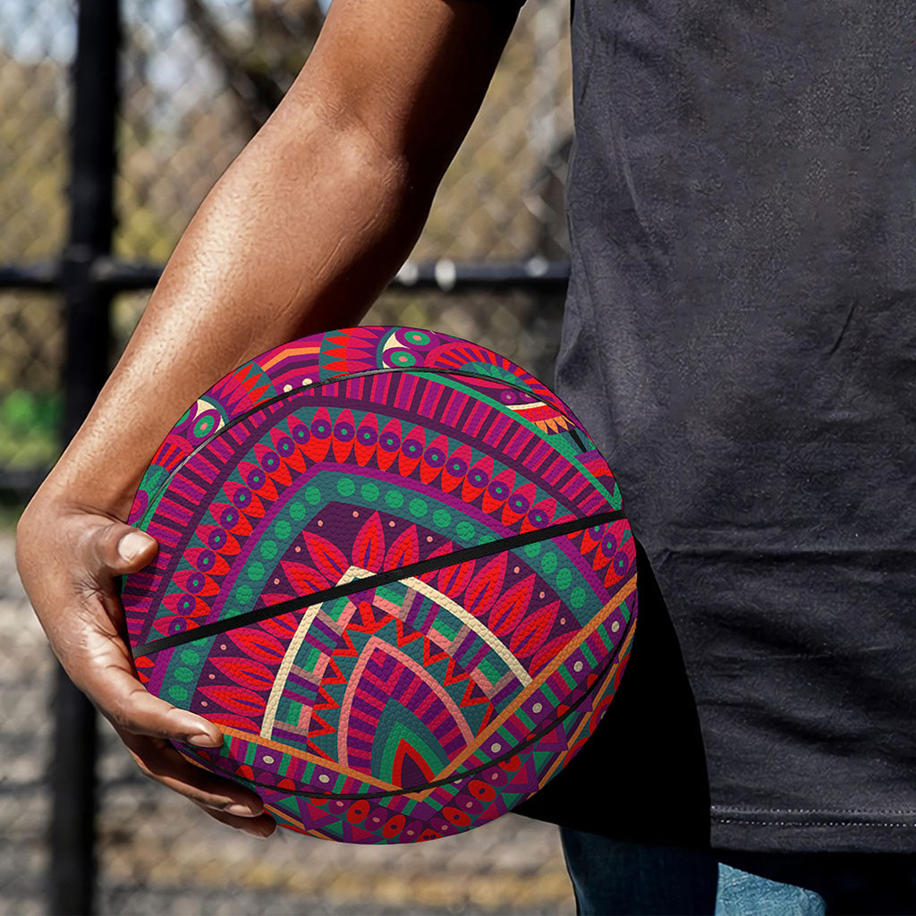 Red Tribal Ethnic Mandala Print Basketball
