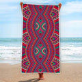 Red Tribal Ethnic Mandala Print Beach Towel