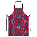 Red Tribal Ethnic Mandala Print Bib Apron With Pocket