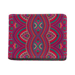 Red Tribal Ethnic Mandala Print Bifold Wallet