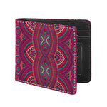 Red Tribal Ethnic Mandala Print Bifold Wallet