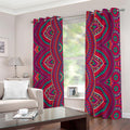 Red Tribal Ethnic Mandala Print Dimout Grommet Curtains