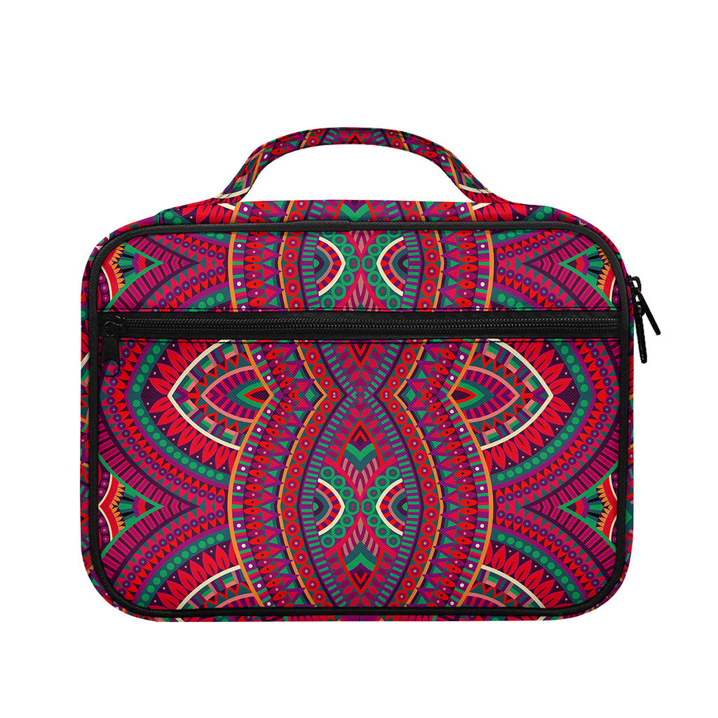Red Tribal Ethnic Mandala Print Briefcase Bible Bag