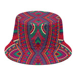 Red Tribal Ethnic Mandala Print Bucket Hat