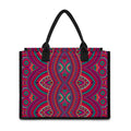 Red Tribal Ethnic Mandala Print Canvas Tote Bag