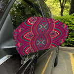 Red Tribal Ethnic Mandala Print Car Side Mirror Covers