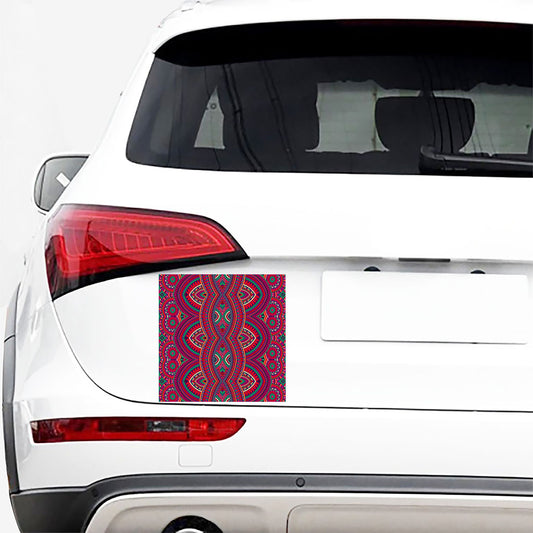 Red Tribal Ethnic Mandala Print Car Sticker