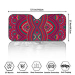 Red Tribal Ethnic Mandala Print Car Windshield Sun Shade