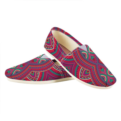 Red Tribal Ethnic Mandala Print Casual Shoes