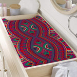 Red Tribal Ethnic Mandala Print Changing Pad Cover