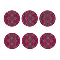 Red Tribal Ethnic Mandala Print Coaster Set