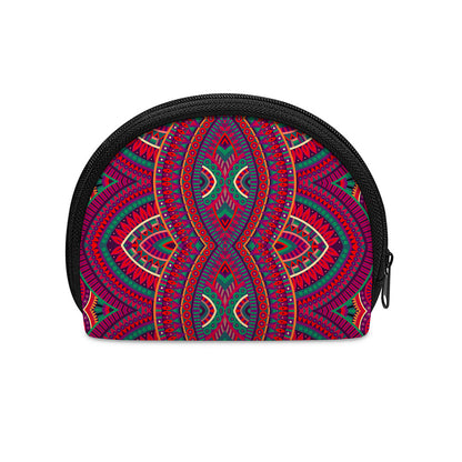 Red Tribal Ethnic Mandala Print Coin Purse