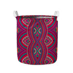 Red Tribal Ethnic Mandala Print Collapsible Laundry Basket