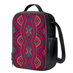 Red Tribal Ethnic Mandala Print Crossbody Lunch Bag