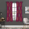 Red Tribal Ethnic Mandala Print Grommet Curtain Panels