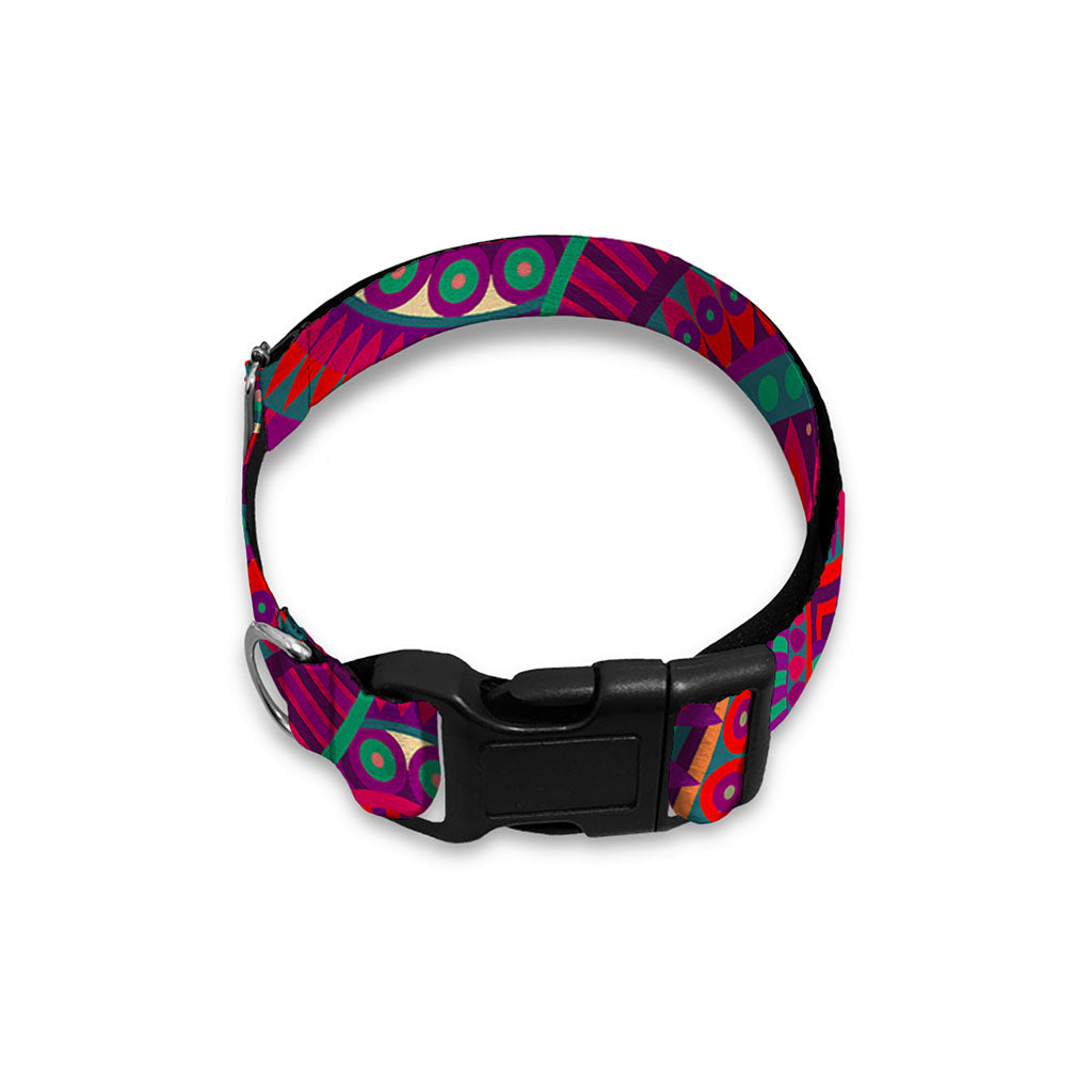 Red Tribal Ethnic Mandala Print Dog Collar