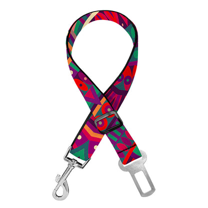 Red Tribal Ethnic Mandala Print Dog Seat Belt