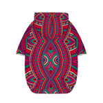 Red Tribal Ethnic Mandala Print Dog Zip Up Hoodie