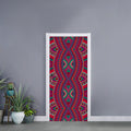 Red Tribal Ethnic Mandala Print Door Sticker