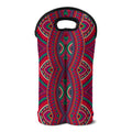 Red Tribal Ethnic Mandala Print Double Neoprene Wine Tote