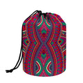 Red Tribal Ethnic Mandala Print Drawstring Makeup Bag