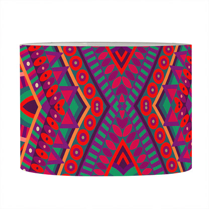 Red Tribal Ethnic Mandala Print Drum Lamp Shade