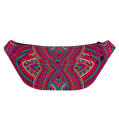 Red Tribal Ethnic Mandala Print Fanny Pack