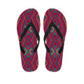 Red Tribal Ethnic Mandala Print Flip Flops