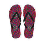 Red Tribal Ethnic Mandala Print Flip Flops