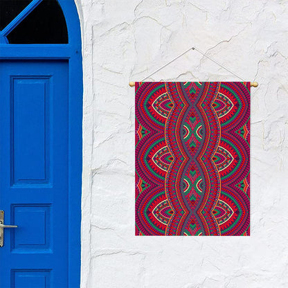 Red Tribal Ethnic Mandala Print Garden Flag