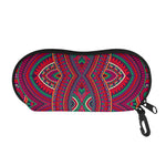 Red Tribal Ethnic Mandala Print Glasses Case