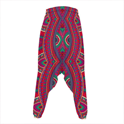 Red Tribal Ethnic Mandala Print Hammer Pants