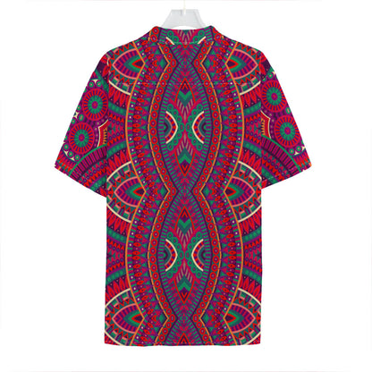 Red Tribal Ethnic Mandala Print Hawaiian Shirt