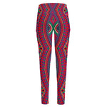 Red Tribal Ethnic Mandala Print High-Waisted Pocket Leggings