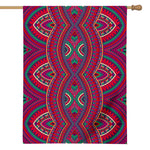 Red Tribal Ethnic Mandala Print House Flag