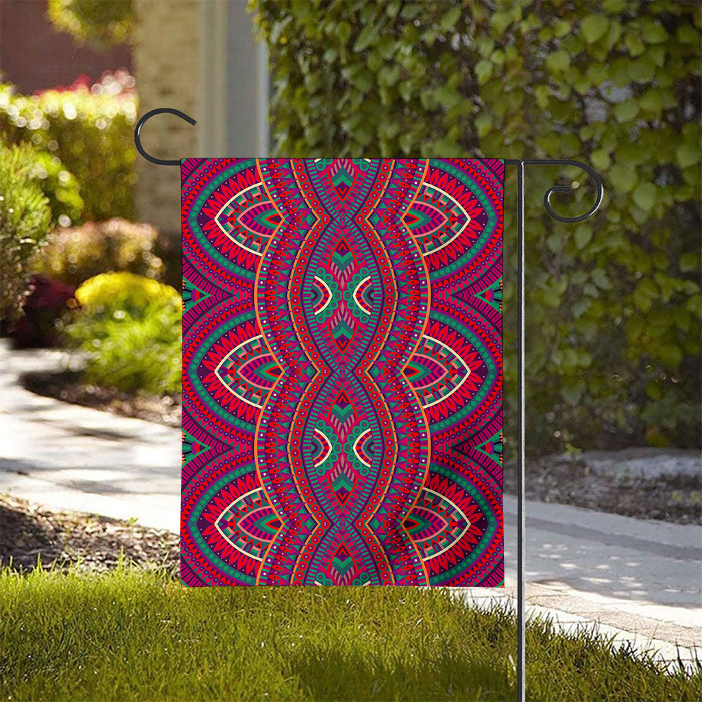 Red Tribal Ethnic Mandala Print House Flag