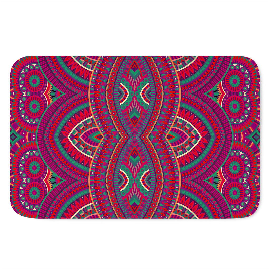 Red Tribal Ethnic Mandala Print Indoor Door Mat
