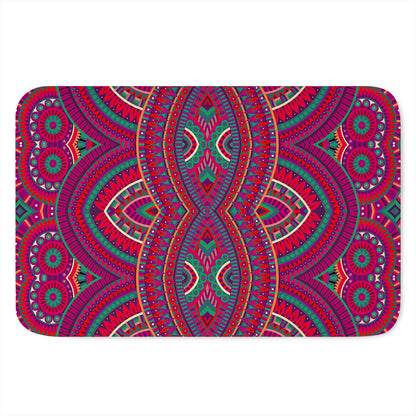 Red Tribal Ethnic Mandala Print Indoor Door Mat