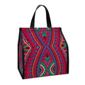 Red Tribal Ethnic Mandala Print Insulated Lunch Tote