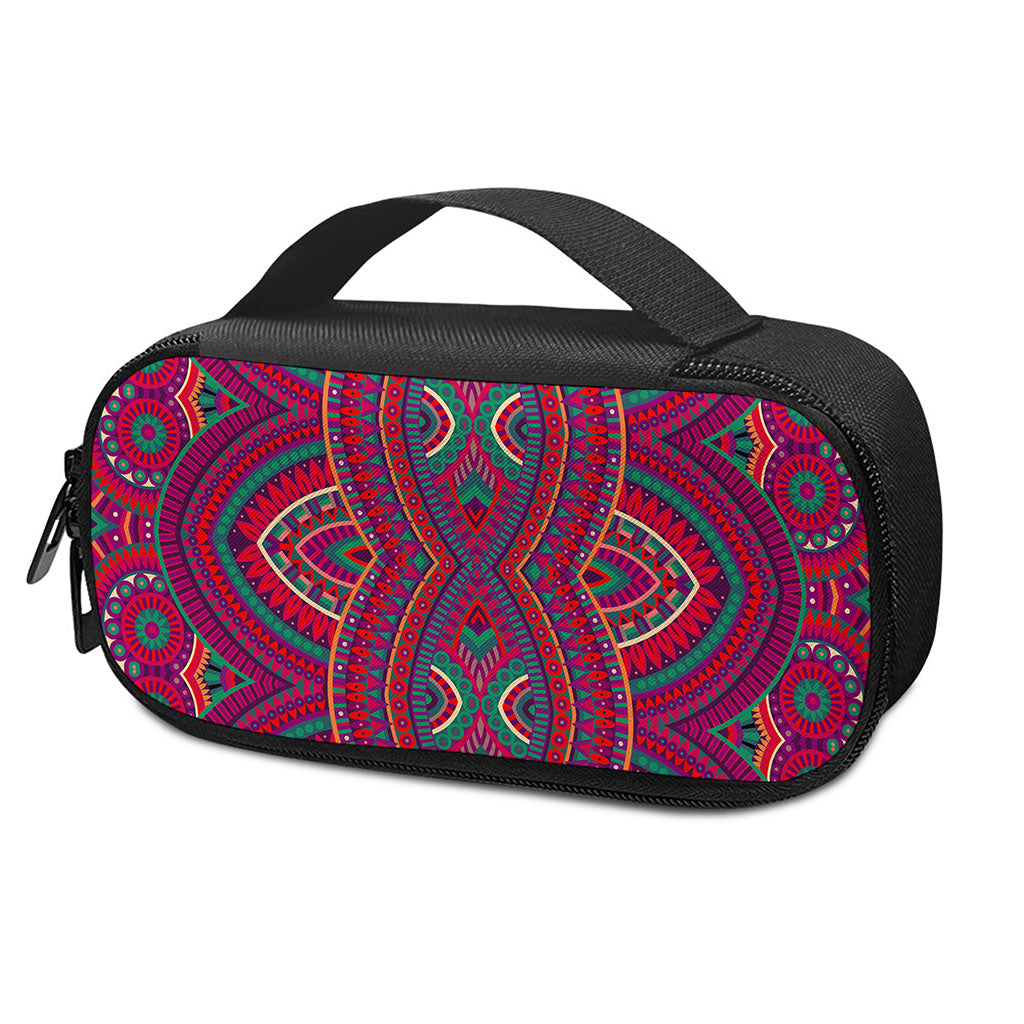 Red Tribal Ethnic Mandala Print Insulin Cooler Travel Case