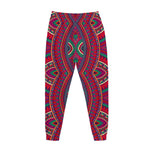 Red Tribal Ethnic Mandala Print Jogger Pants