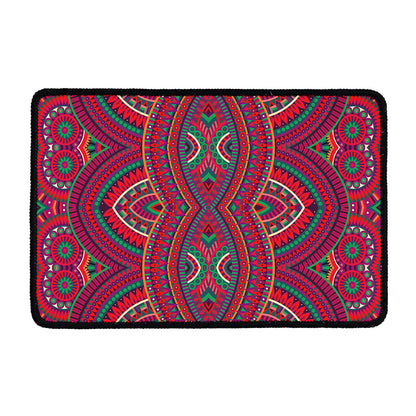 Red Tribal Ethnic Mandala Print Kitchen Mat