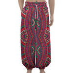 Red Tribal Ethnic Mandala Print Lantern Pants