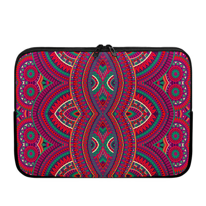 Red Tribal Ethnic Mandala Print Laptop Sleeve