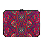 Red Tribal Ethnic Mandala Print Laptop Sleeve