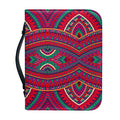 Red Tribal Ethnic Mandala Print Leather Bible Cover