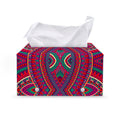 Red Tribal Ethnic Mandala Print Leather Tissue Box Cover