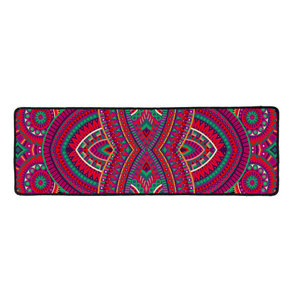Red Tribal Ethnic Mandala Print Long Kitchen Mat